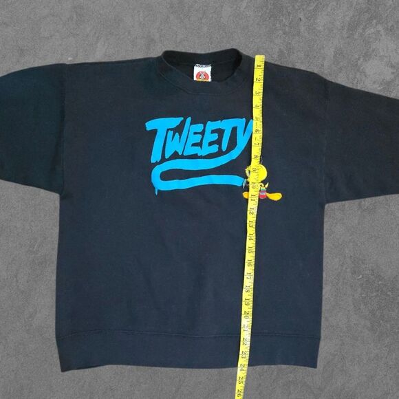Vintage 90's Looney Toons Tweety Bird Jerry Leigh Crewneck Sweatshirt Med - Picture 3 of 6